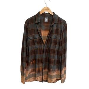 Corinna Clothing Co Upcycled Miranda Lambert Bluebird Lyrics Flannel Size Large